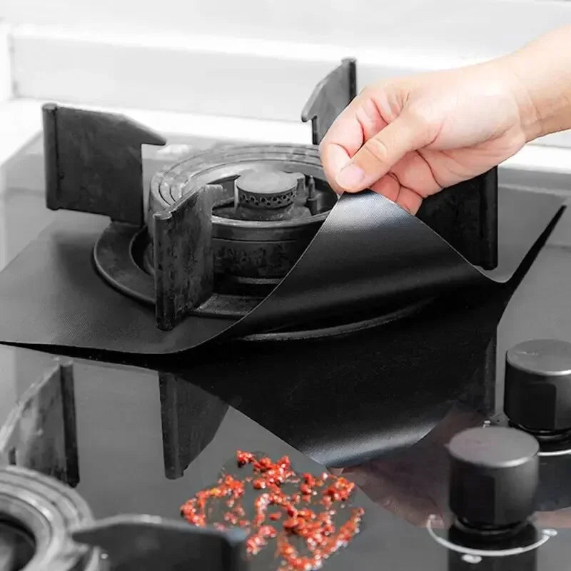 protections brûleur gazinière adhésives noir argent modernes utilitaires nettoyage cuisine pièces