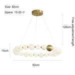suspension lumineuse moderne blanc doré boules rondes salon chambre restaurant étude