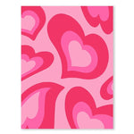 affiches toile moderne minimaliste coeurs fleurs rose bleu violet blanc