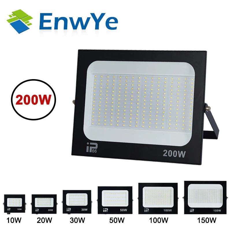 projecteur led extérieur moderne ip66 imperméable noir mat 100w 200w
