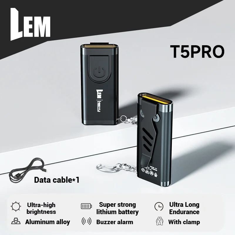 lampe torche rechargeable 5w noir intense modes clips modernes