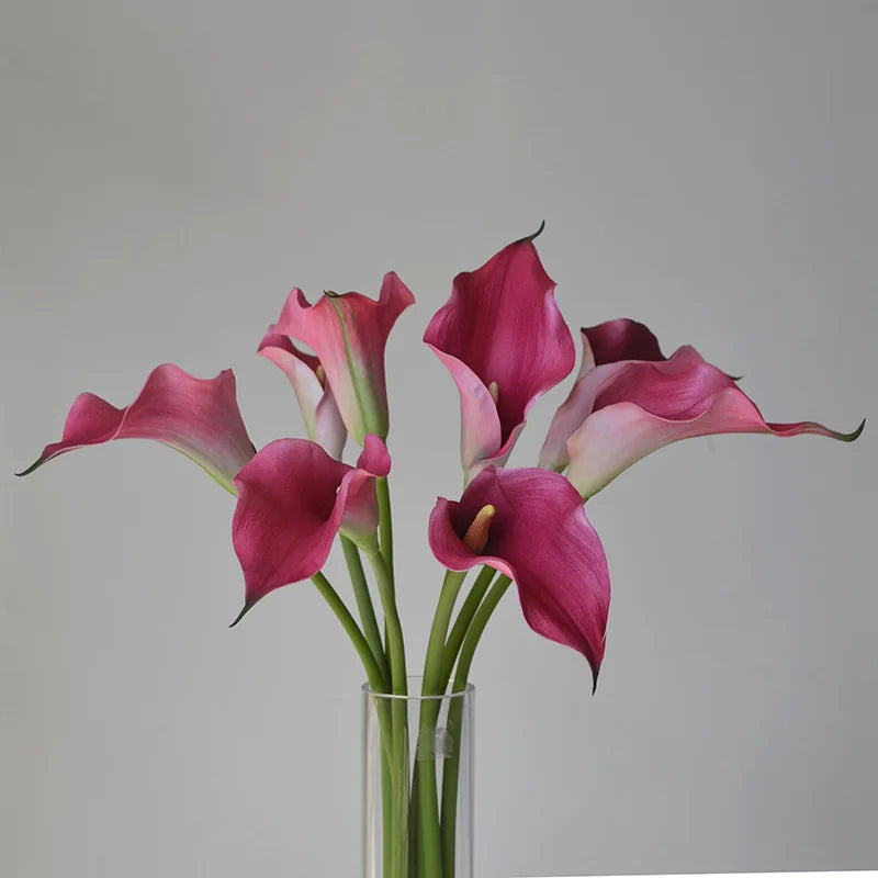 fleurs artificielles calla lily blanc rose orange vases transparents mariage anniversaireintérieurDecorationMinimaliste