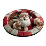 tapis sol rouge vert blanc noël rayures flocons guirlandes cadeaux 60cm antidérapant