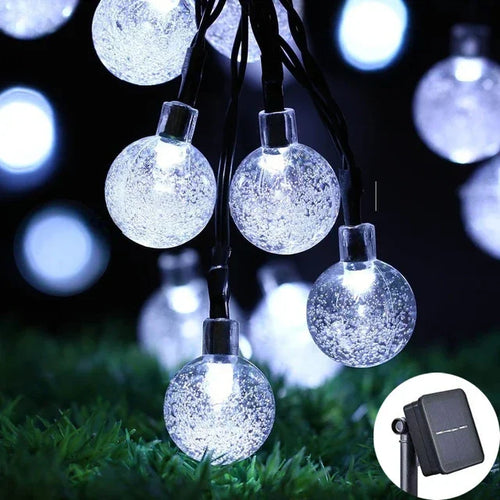 guirlande lumineuse solaire translucides extérieur décoration jardin fête led blanc multicolore piquet