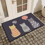 tapis d'entrée moderne fleurs colorées welcome chill out antidérapant résistant décoloration polyester