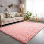tapis salon peluche violet doux confortable moderne intérieur chambre canapé décor maison anti dérapant