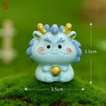 figurines animaux résine polie cartoon mignon dessin animé blanc bleu rose jaune vert accessoire