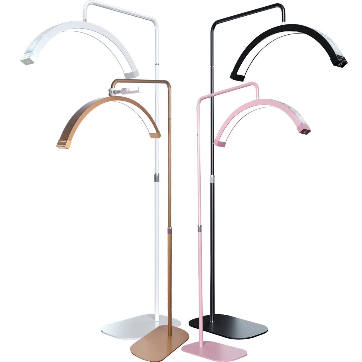 Lampe demi-lune LED noire pour éclairage professionnel sans ombre