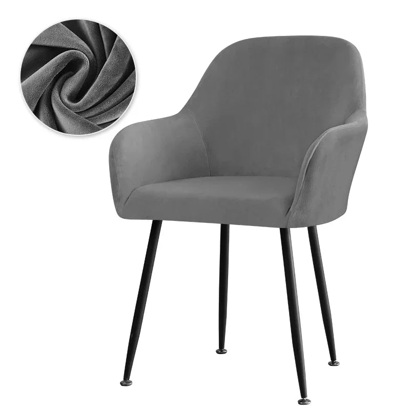 housse chaise velours moderne orange bleu beige vert rouge violette bleu marine polyestèreversible universal