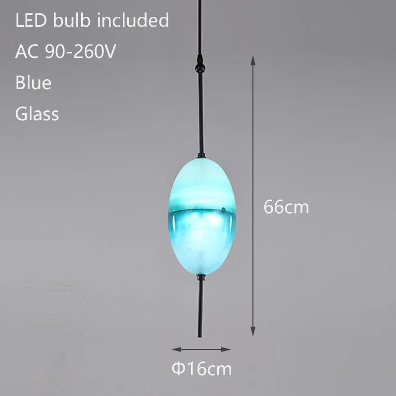 suspension lumineuse bleu blanc gris gradation couleur moderne minimaliste translucide chambre salon