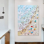 Tableau moderne coucher de soleil mer dans un salon