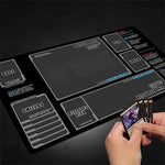 tapis jeu cartes noir antidérapant grande surface grille zones jeu collection jeux cartes
