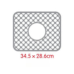 tapis lavabo silicone perforé gris moderne antidérapant drainage vaisselle 34.5x28.6cm