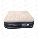 matelas gonflable air moderne camping famille extérieur pliant beige bordure noire alvéolée