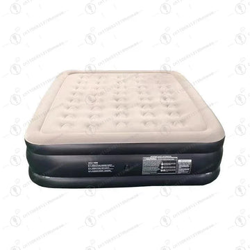 matelas gonflable air moderne camping famille extérieur pliant beige bordure noire alvéolée