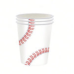 assiettes papier motif baseball blanc rouge fourchettes gobelets set festifs anniversaire mariage noël toutes