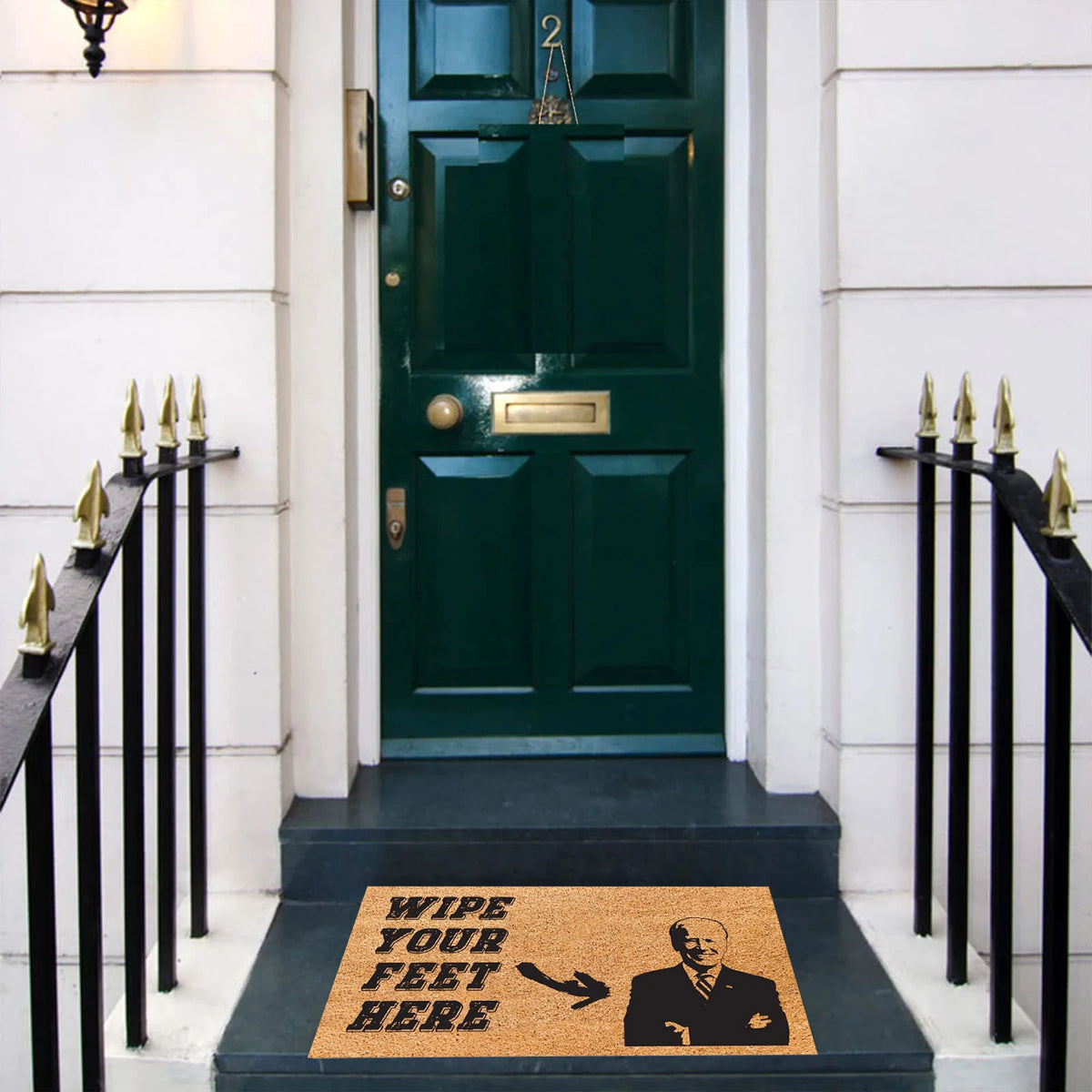 tapis d'entrée marron homme costume wipe your feet ici antidérapant résistant antibactéries moderne