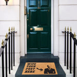tapis d'entrée marron homme costume wipe your feet ici antidérapant résistant antibactéries moderne