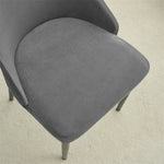housse chaise velours gris moderne anti poussière couvrante restaurant mariage