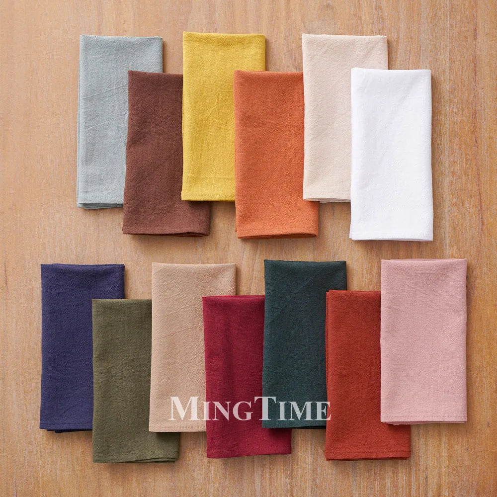 serviettes table coton uni classiques couleurs variées maison party festive