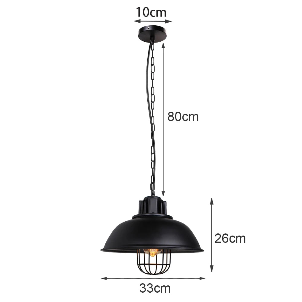suspension industrielle vintage métal noir ampoule e27 salon chambre hallhôtel led echangée