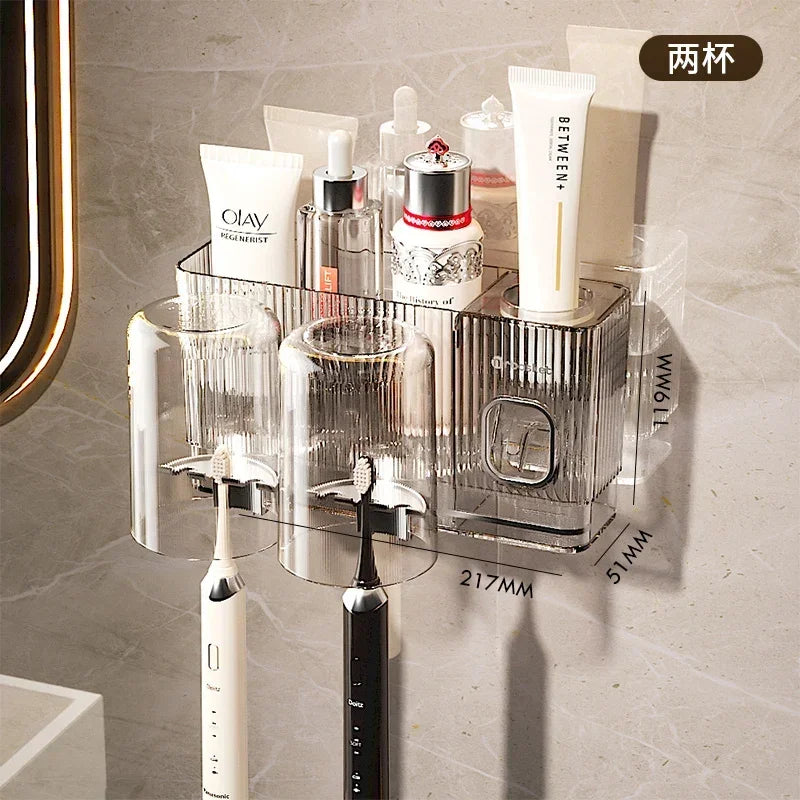 porte brosses dents transparent moderne adhésif motifs décoratifs cosmétiques rangement salle bain minimalistemaximum 14