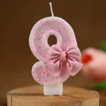 décoration anniversaire fille bougie chiffre rose pailletée brillante festive numérotée