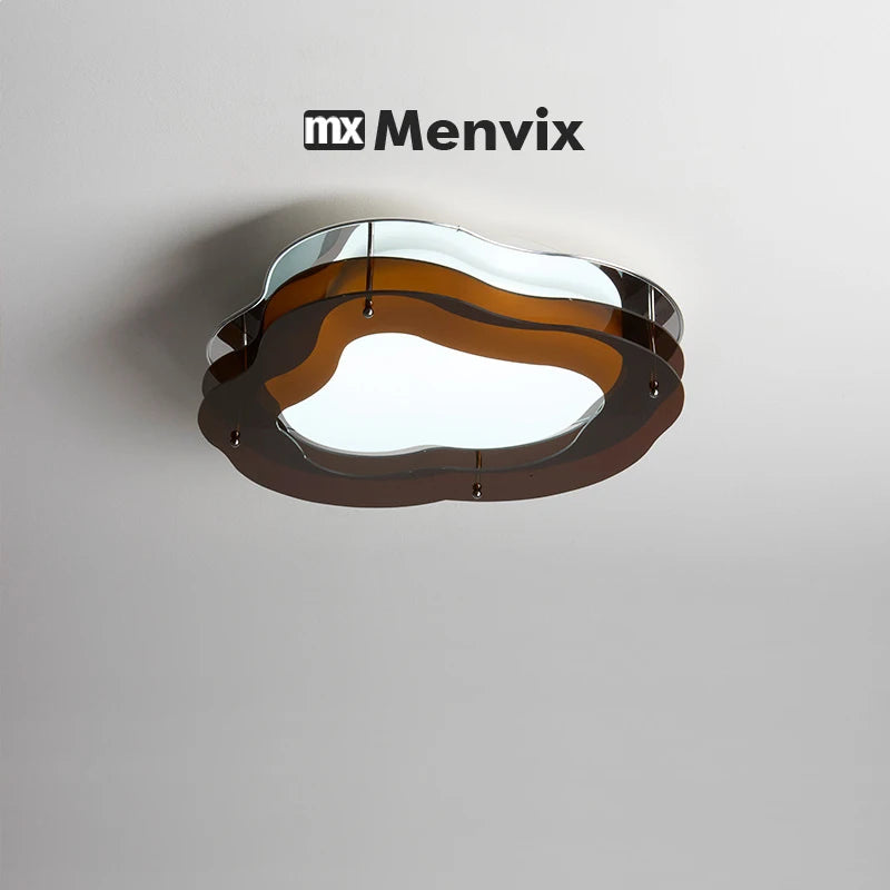 plafonniers modernes lampes marron doré argenté lumière led ondule