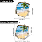 sticker mural paysage marin plage coquillages oiseaux voilier bleu blanc 3d chambre maison