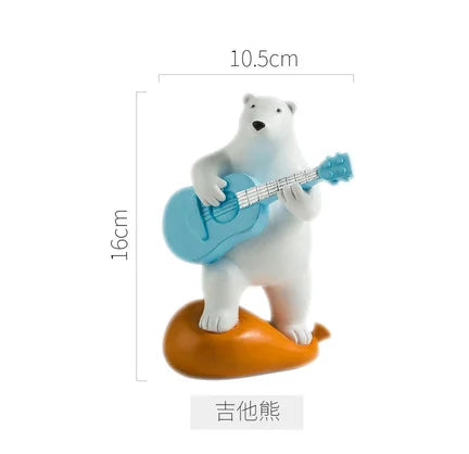 statue ours polaire résine blanche contemporaine minimaliste base plate ballons