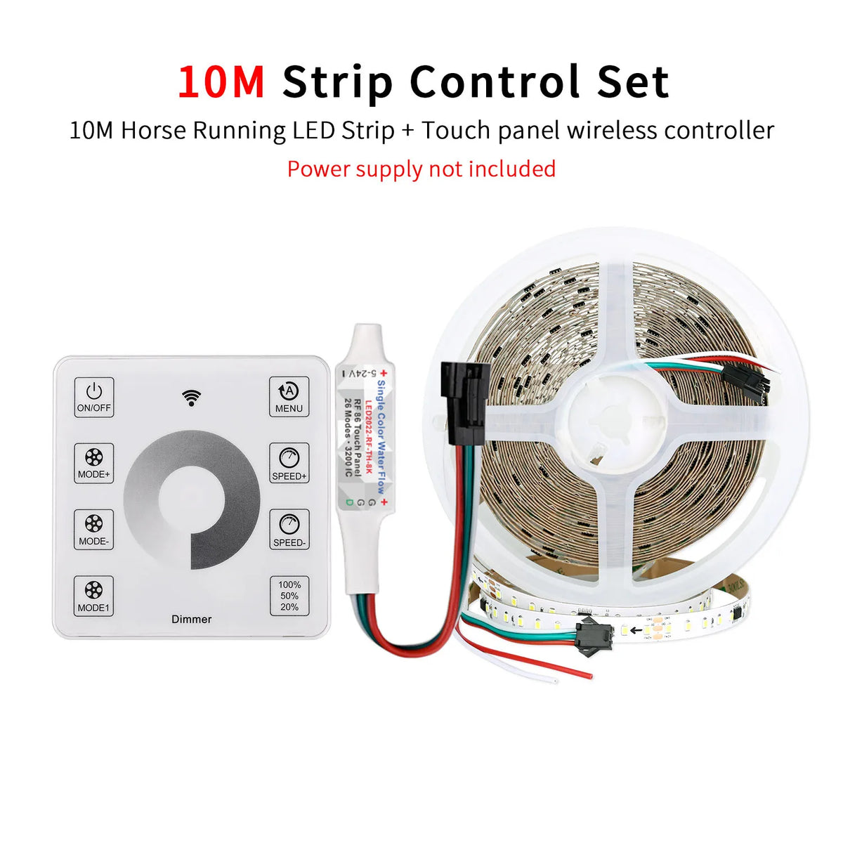 ruban led blanc 120 diodes adhésif contrôleur rf adaptateur alimentation 24v moderne
