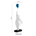 statue ours polaire résine blanche contemporaine minimaliste base plate ballons