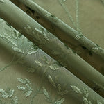 rideau transparent vert floral rustique tringle bois extérieur classique polyester