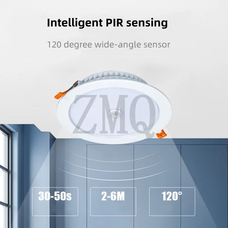 lampe led downlight blanc moderne clips 120° sensor 6m 30 50s 5w 7w 9w