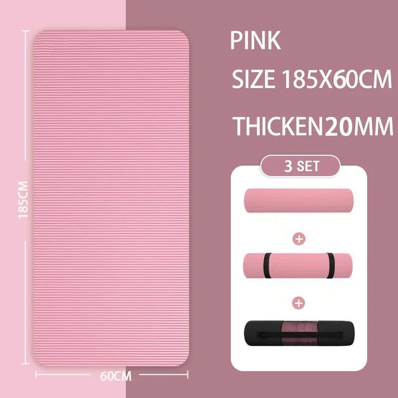tapis yoga extra épais antidérapant noir rayures horizontales moderne cardio yoga étirements maison