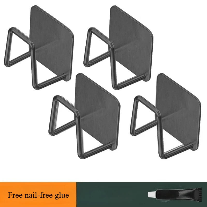porte couverts universel bois naturel métal chromé moderne adhésif multifonction vaisselle rangement cuisine efficace