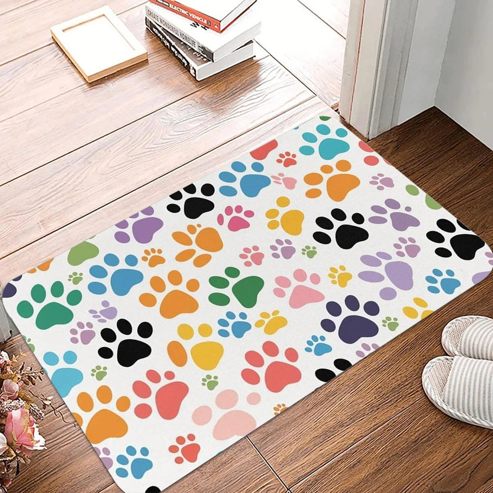 tapis porte chien motif mignon Noël décor maison intérieur moderne petit 30x50cm
