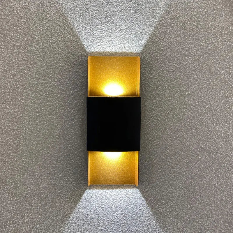 lampe murale moderne noir doré extérieure imperméable éclairage maison led ip65 hydrofuge