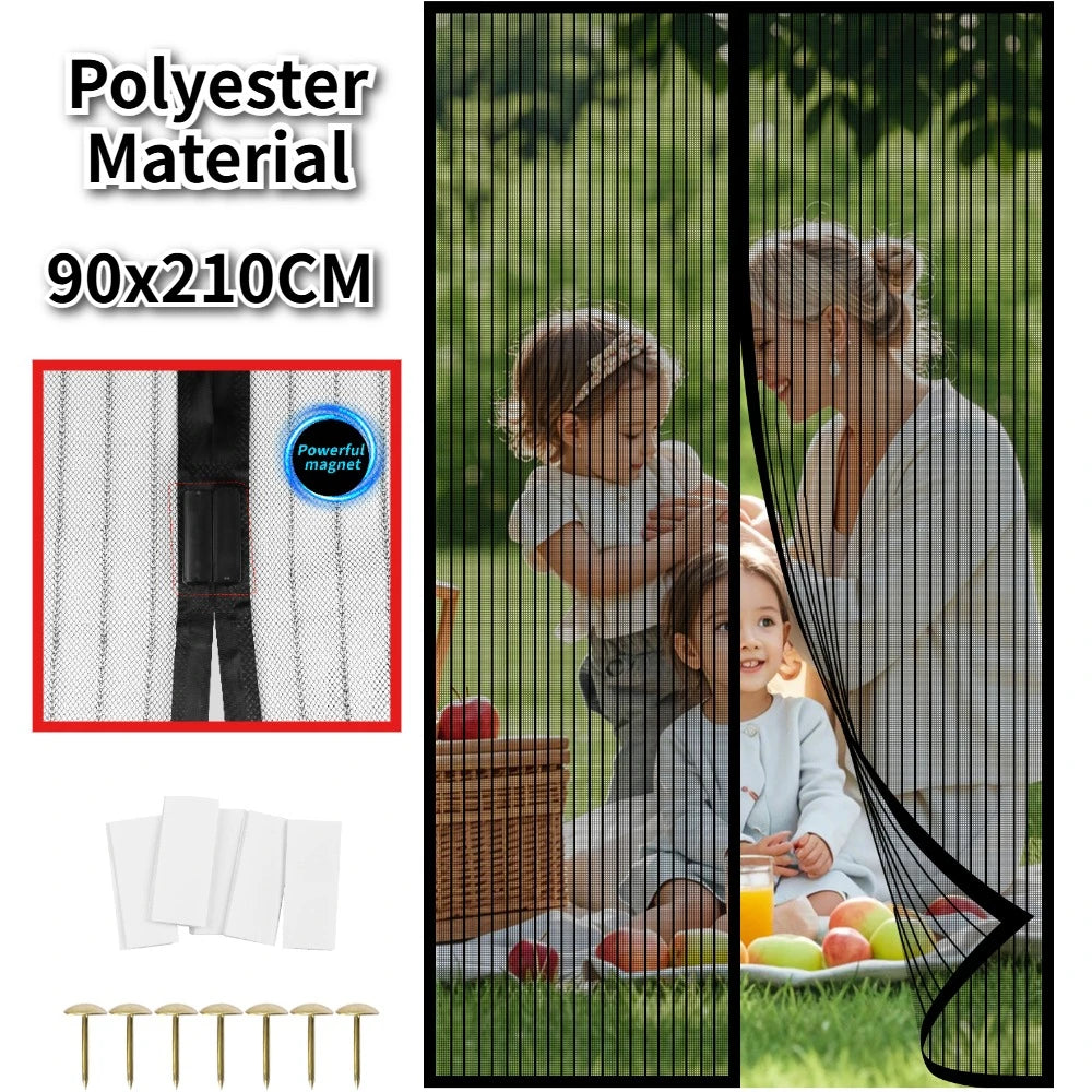 rideau moustiquaire porte aimants noir maille fine moderne anti moustiques automatique
