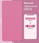 tapis yoga rose noir contemporain 90cm largeur 20mm épais lignes horizontales relief minimaliste