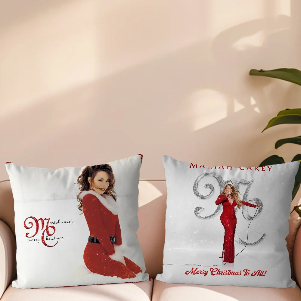 taie d'oreiller mariah carey noel coussin moderne rouge blanc photo décoration intérieure polyester dobby