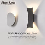 Lampe murale LED moderne minimaliste aluminium noir blanche extérieure IP65 étanche