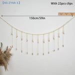 cadre mural photos boho bois ficelle macramé beige blanc rustique