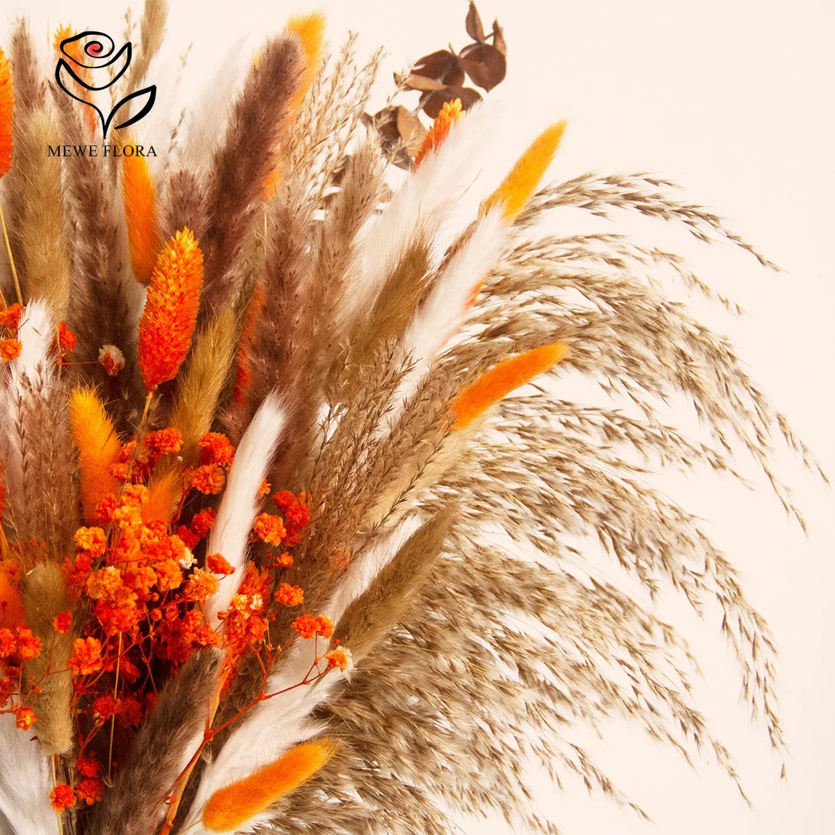 Bouquet fleurs séchées orange rustique décoration intérieure anniversaire fête casa