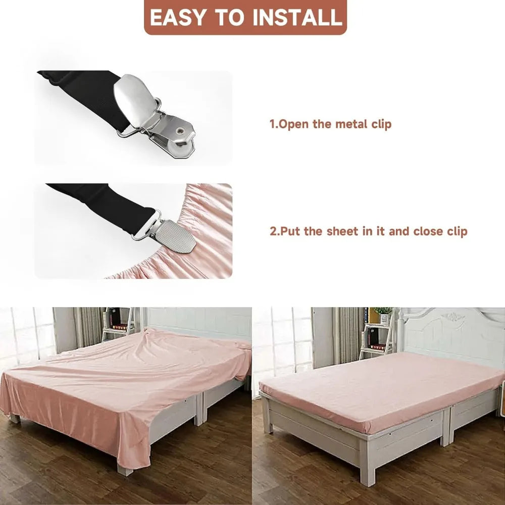 sangles lit élastiques anti dérapage clips métalliques noir bandes ajustables moderne sécurité chambre qualité