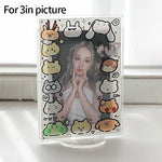 cadre photo transparent moderne clips motifs animaux don't touch police rouge blanc bleu rose