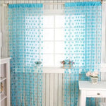 rideaux décoratifs bohèmes motifs cœurs tissu transparent romantique tringle rideaux