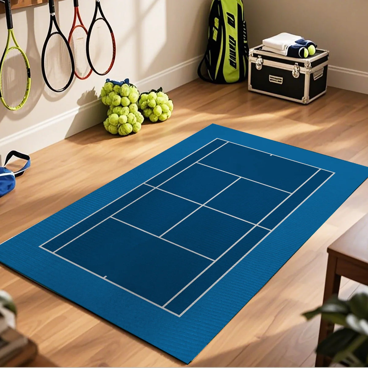 tapis vert bleu tennis moderne salon décoration intérieure extérieur 80x120cm polyester