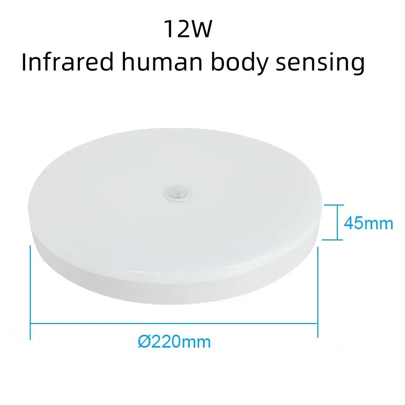 lampe blanc moderne 12w 18w radar infrarouge détecteur humain ac220v led