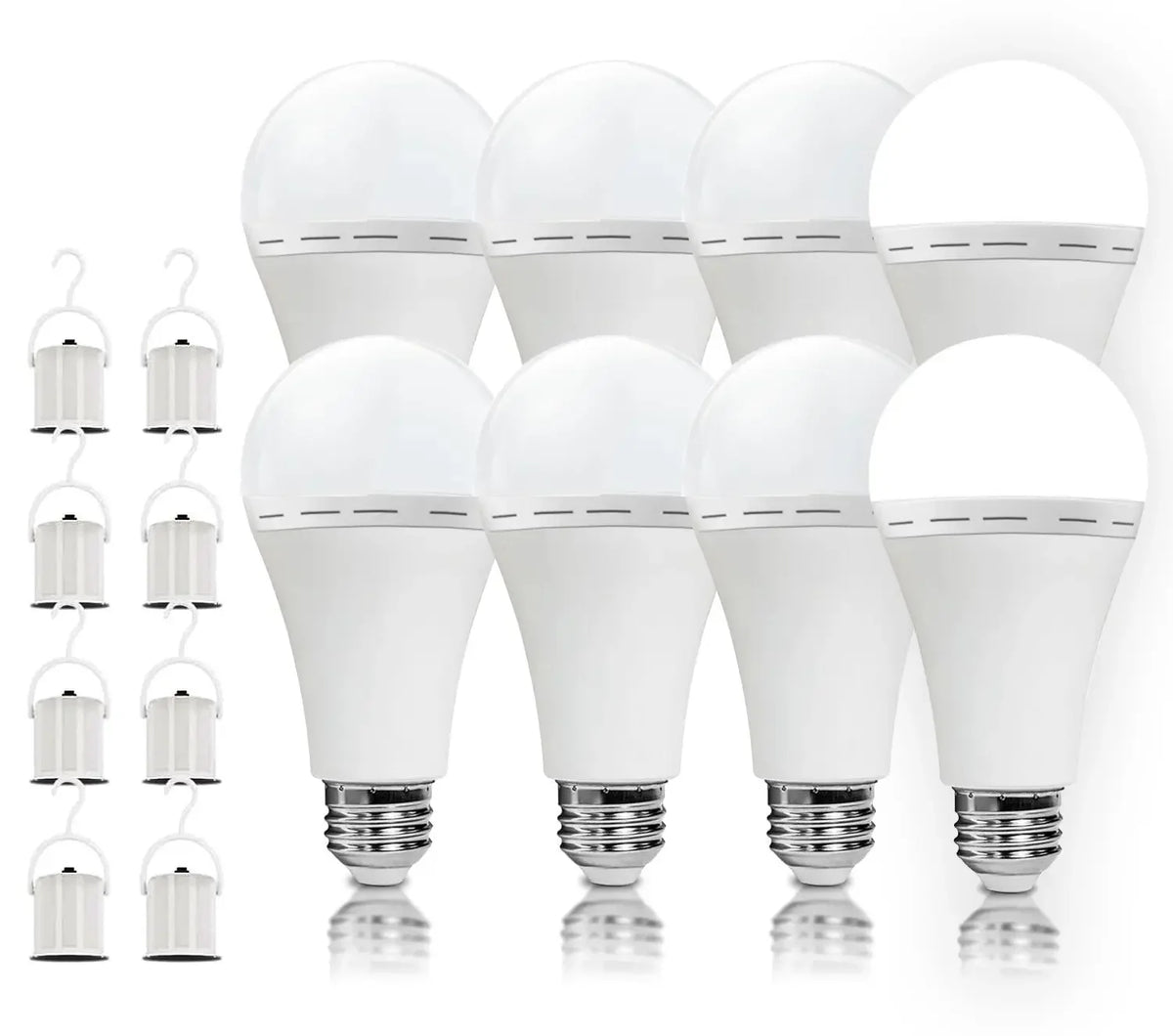 ampoules led rechargeables urgence blanc ecrou e27 batterie abs certifications rohs fcc longue durée